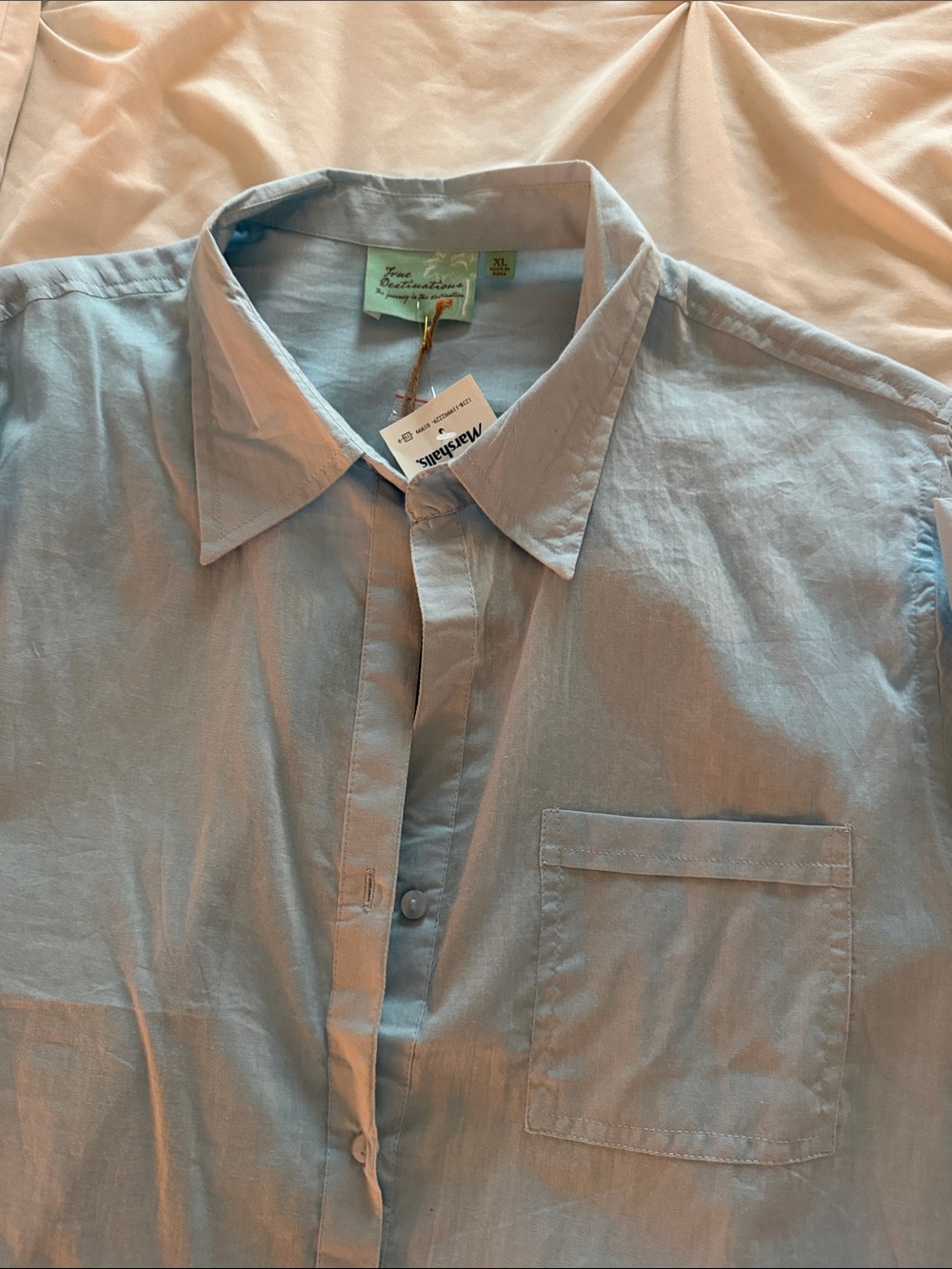 Light Blue Women's Swim Coverup Shirt - Picture 4 of 5